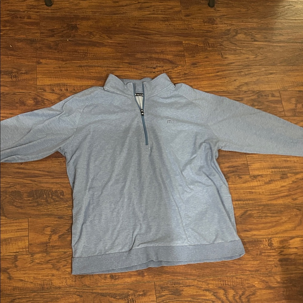 Travis Mathew Light Blue Zip-Up Sweater